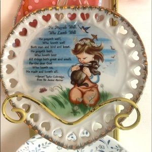 He Prayeth Well Who Loveth Well Vintage Prayer Plate
